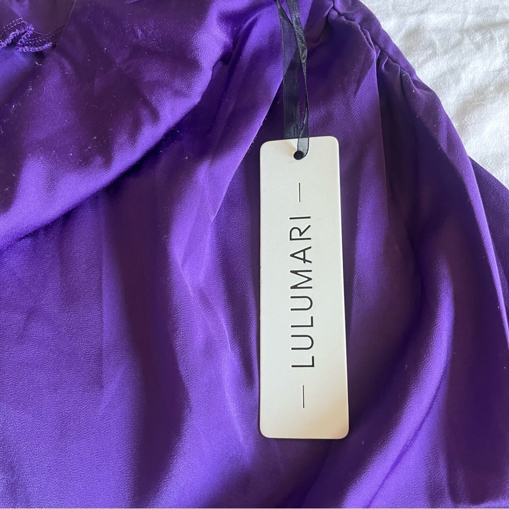 Lulumari Scallop Front Wrap Skirt Women’s Size L Purple - Picture 13 of 15